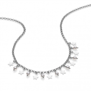 Collana in Argento con perle di cristallo